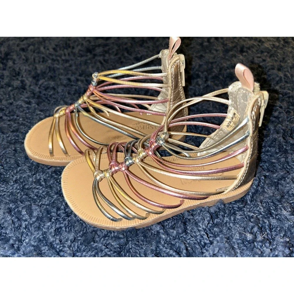 Girls Colorful Strappy Sandals Toddler Size 7 OshKosh B'Gosh